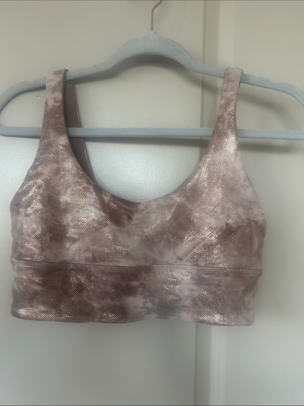 lululemon athletica Metallic Rose-Tone Tie-Dye Sports Bra